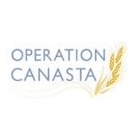 Logotipo de "Operación Canasta" con tallos de trigo estilizados junto al texto.